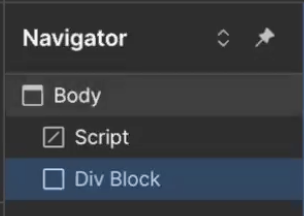 Div Block and Custom Element added in Webflow