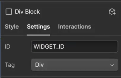 Div Block ID setting in Webflow