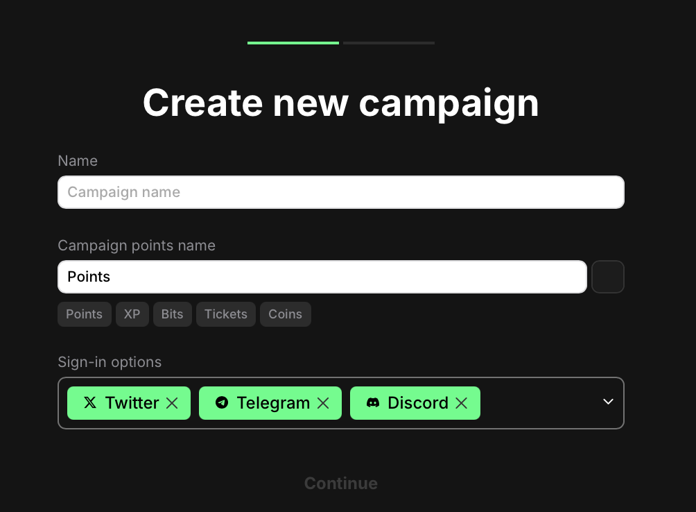 Create new campaign stage