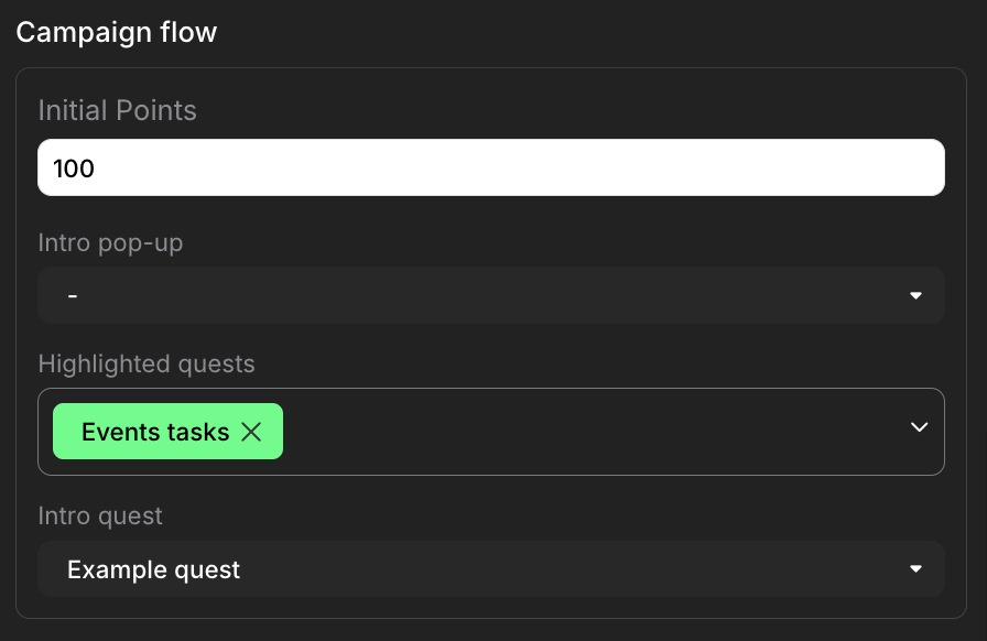Campaign flow section