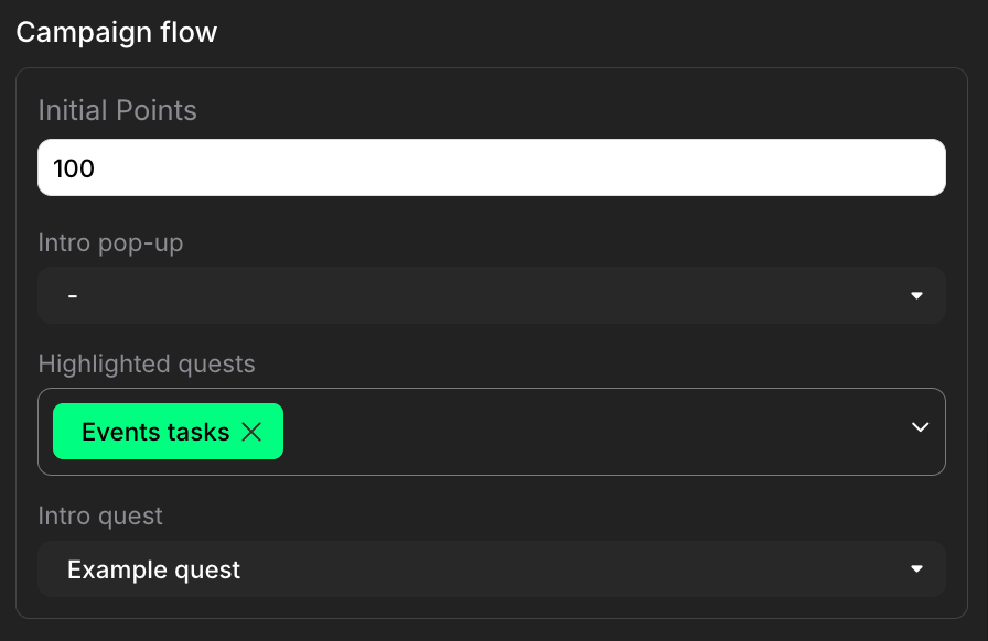 Campaign flow section