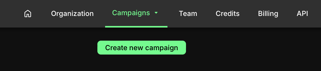 Create new campaign button