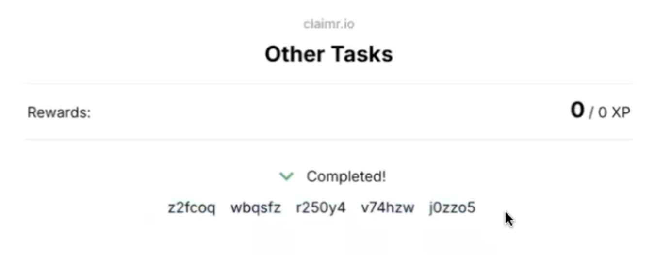 Claim invite code task preview after completion