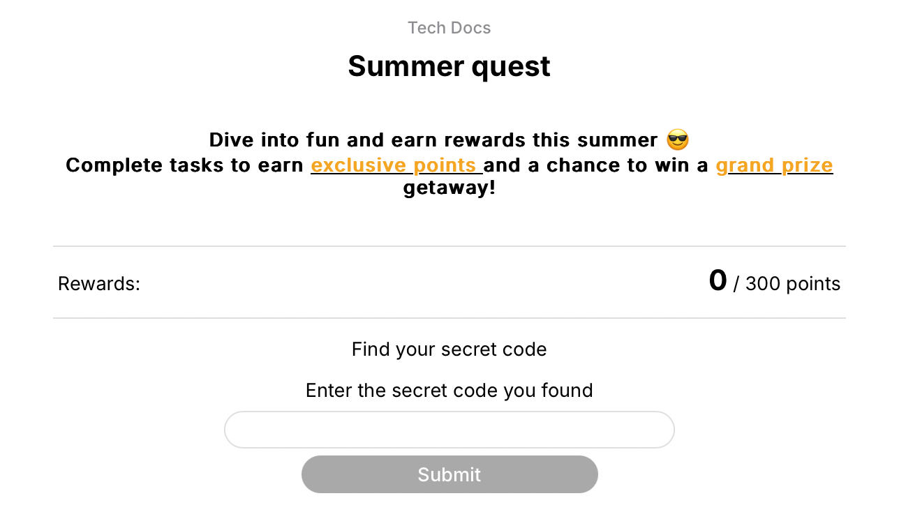 Secret code task preview mode