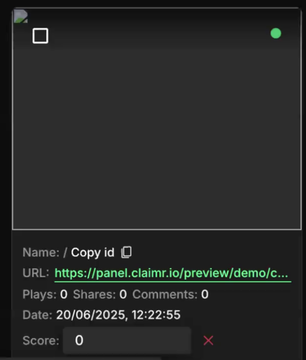 UGC submission card