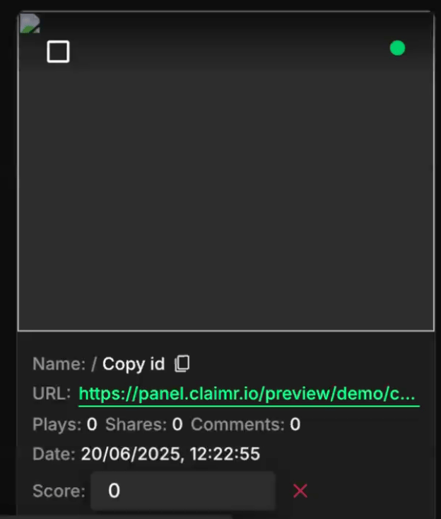 UGC submission card