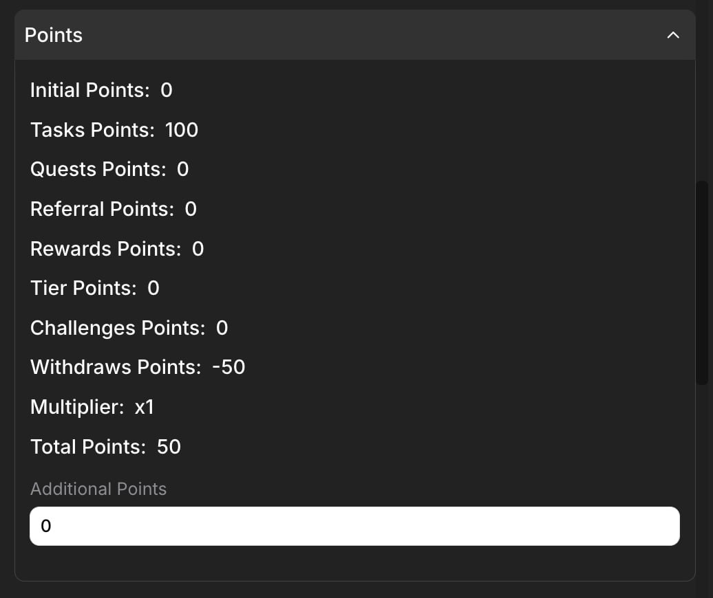 Points section example