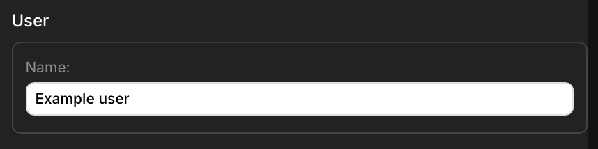 User section