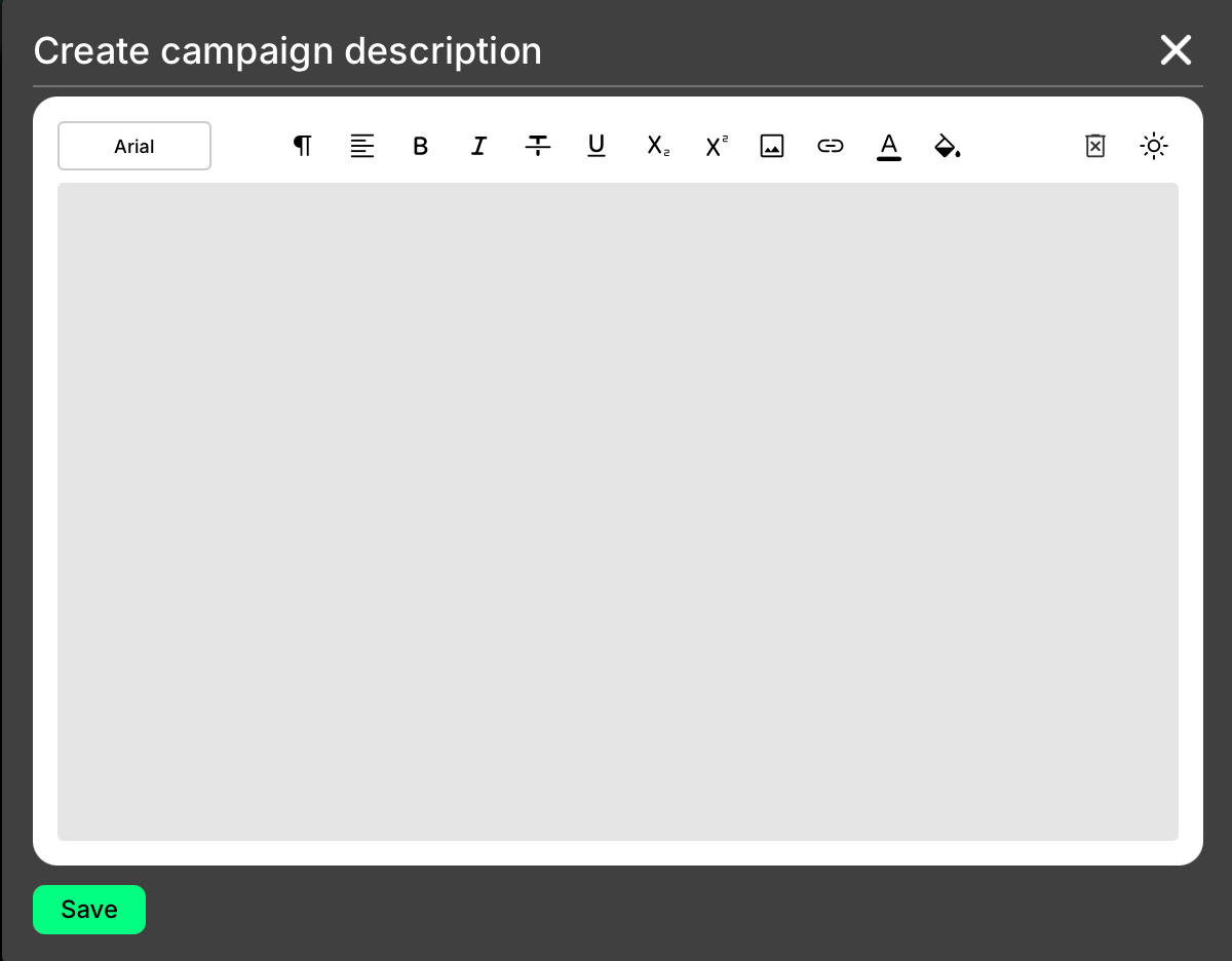 Description text editor