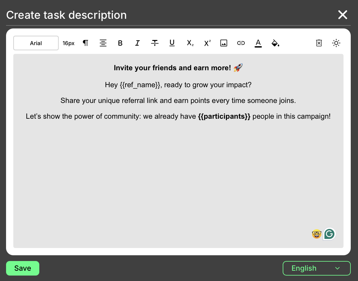 Task description section