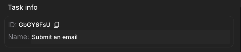 Task info panel
