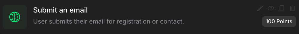 Task list with action options