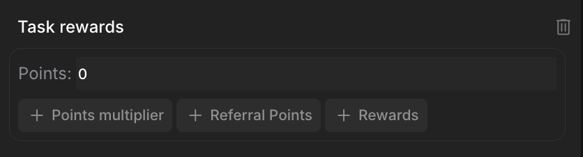 Task rewards panel