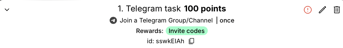 Telegram task error message