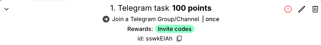 Telegram task error message