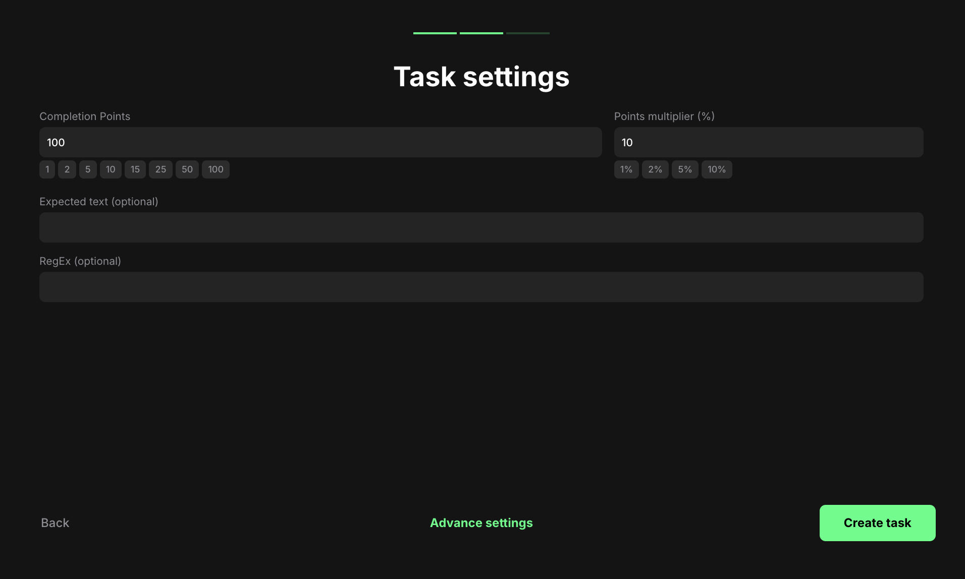 TikTok name verification task settings