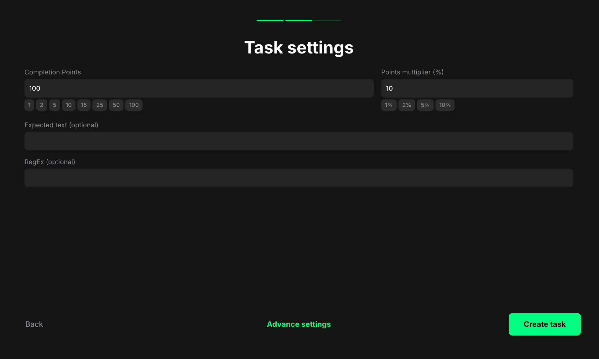 TikTok name verification task settings