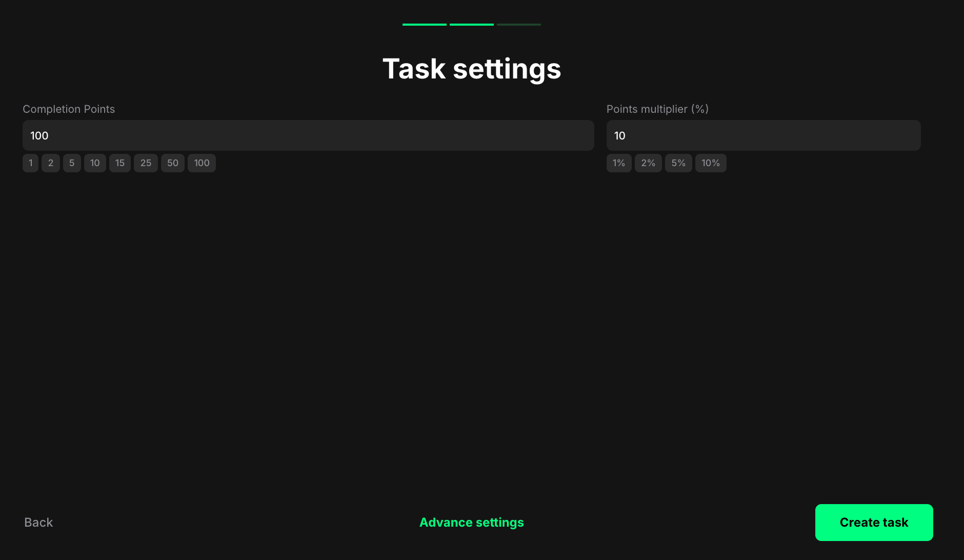TikTok post video task settings