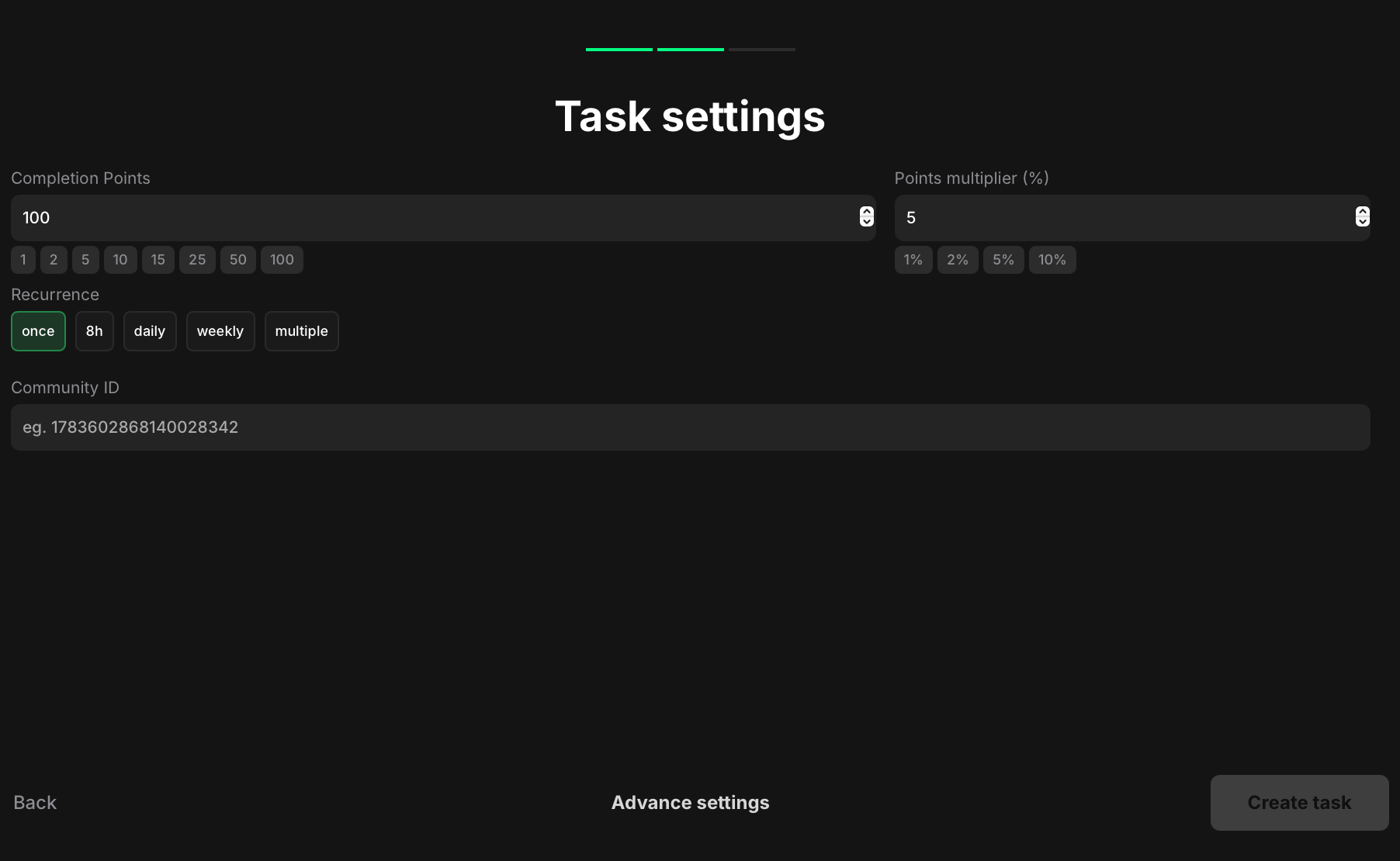 Join X community task settings