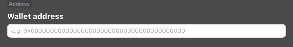 Wallet address