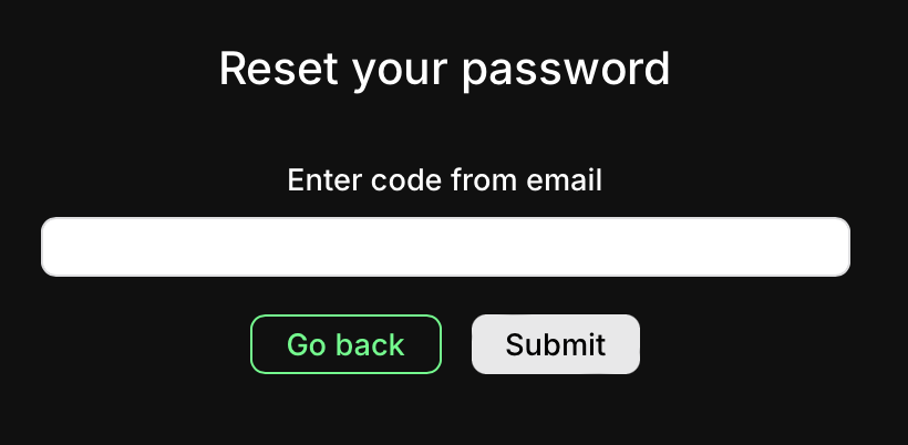 Password reset verification email