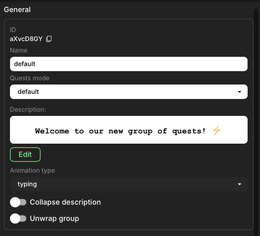 Group general settings