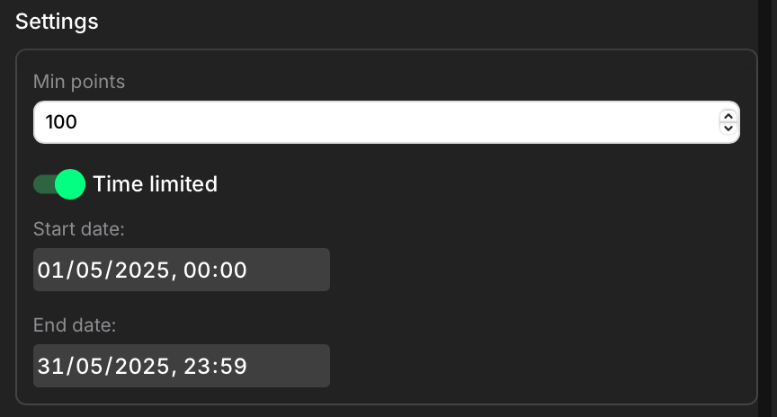 Group time limit settings