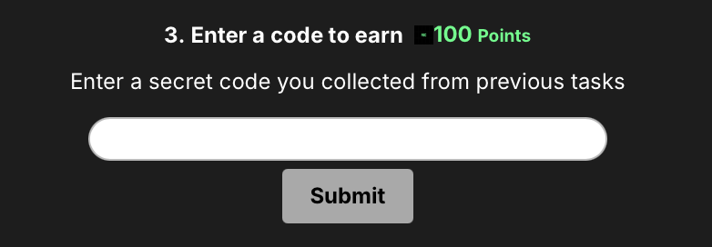 Secret code task as seen by users