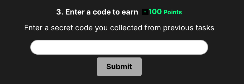 Secret code task as seen by users