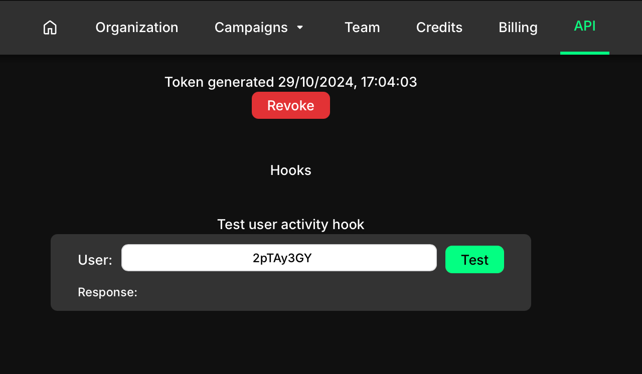 Testing your webhook