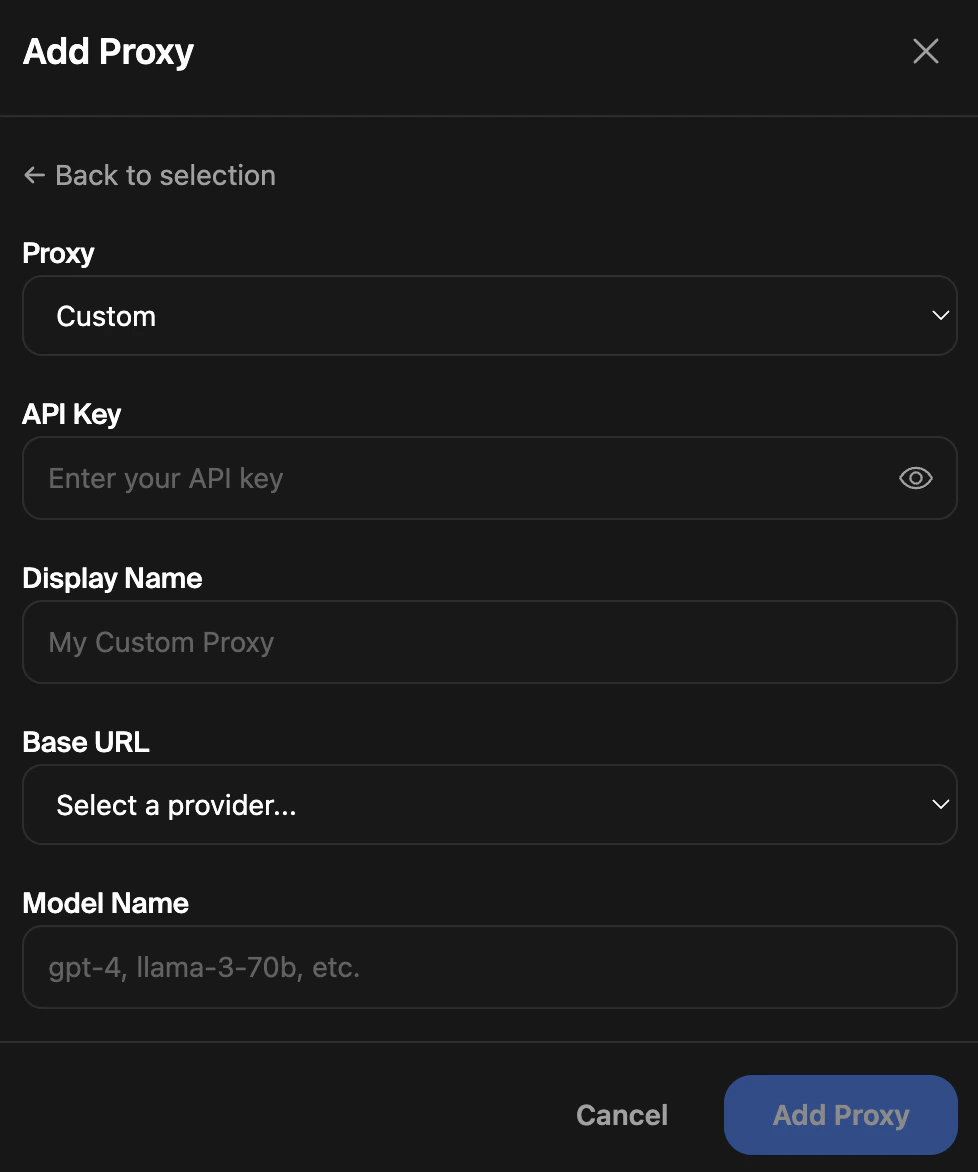 Entering an API key