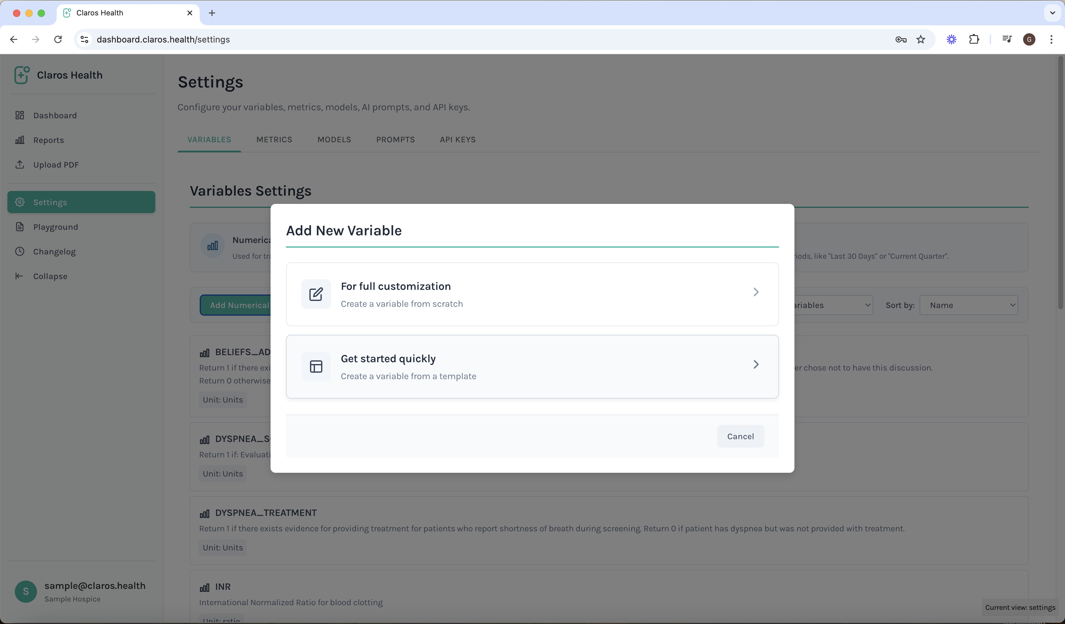Step 2: Create Variable