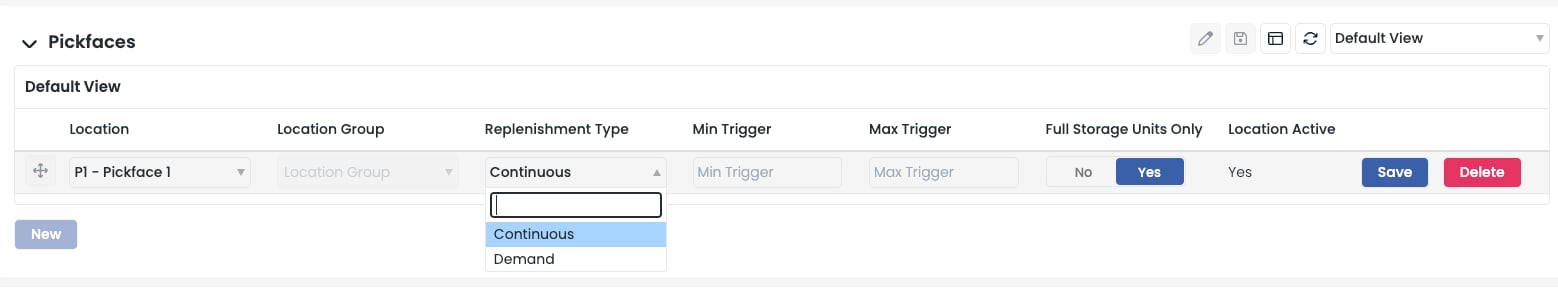 Full storage units and trigger configuration