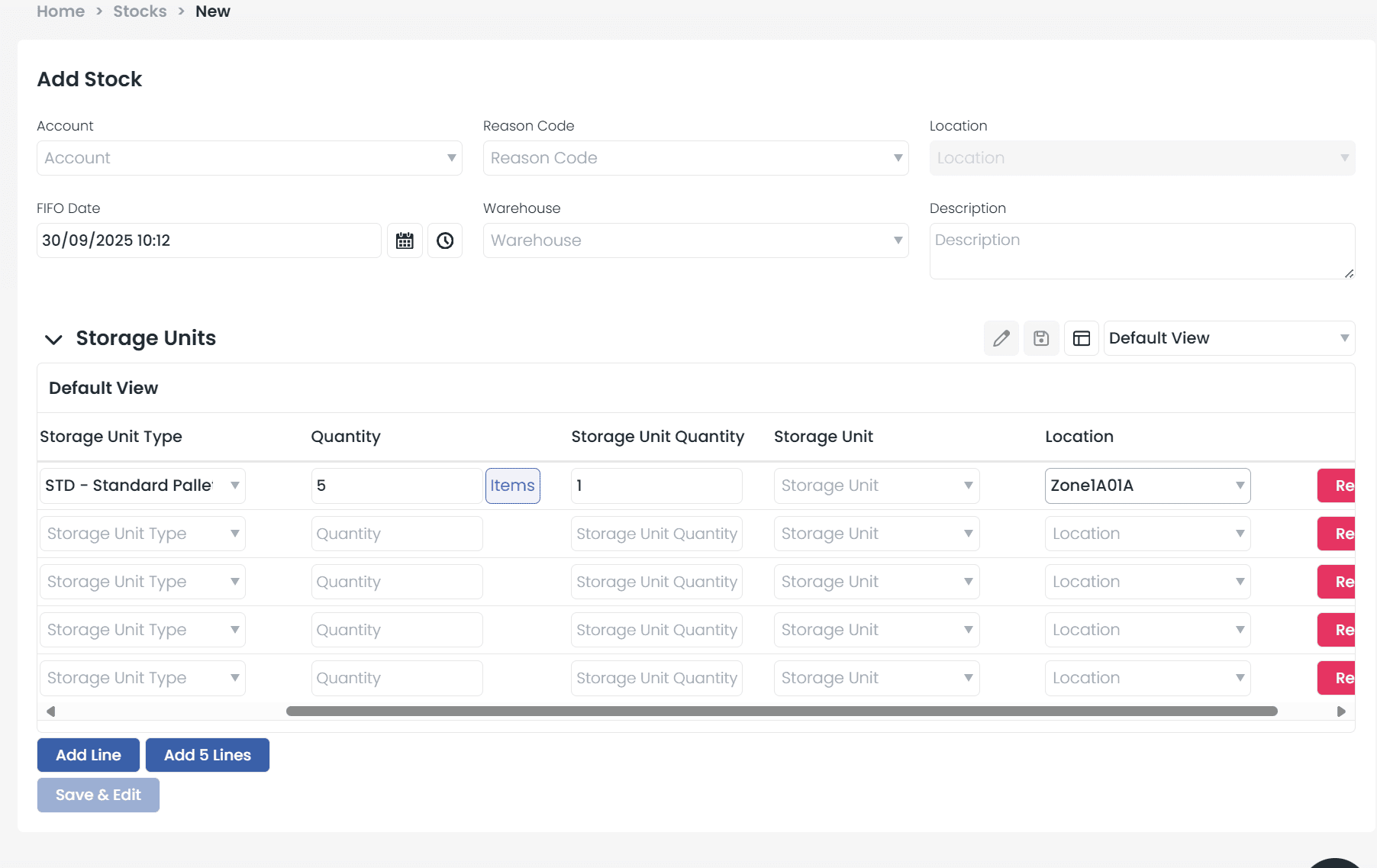 Add Stock function with consolidation active