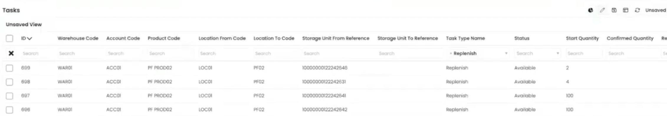 Confirmed Quantity field left empty on an Order Volume task