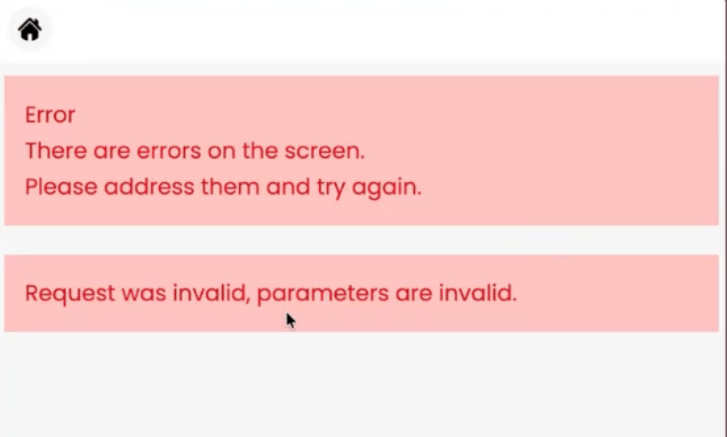 Error shown when a confirmed quantity of 0 is entered