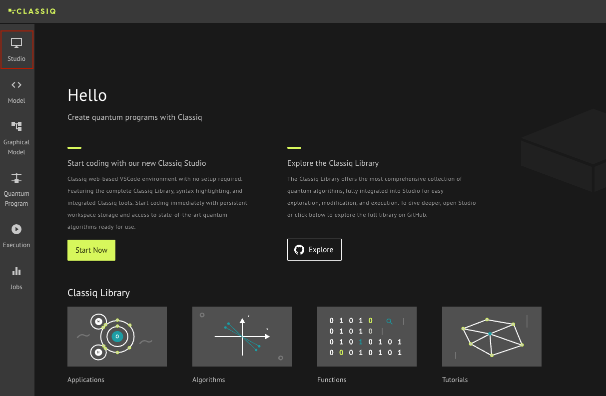 studio sidebar button
