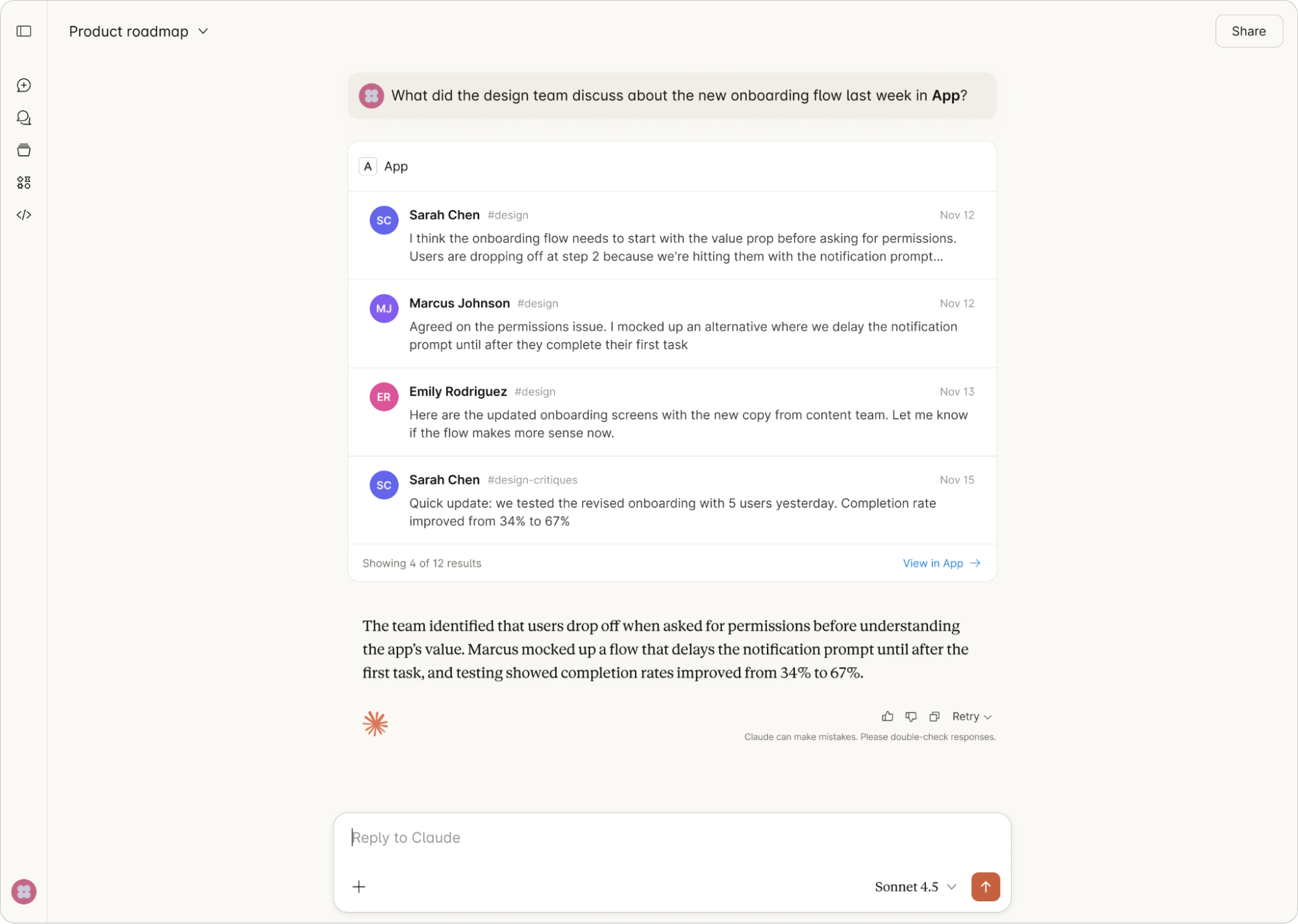 Inline card example showing a compact component