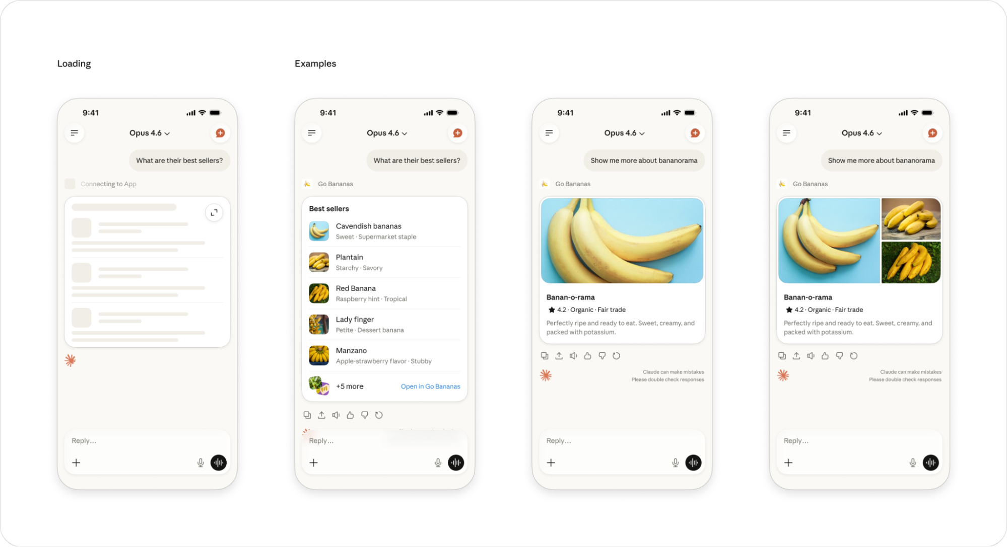 Inline card mobile examples