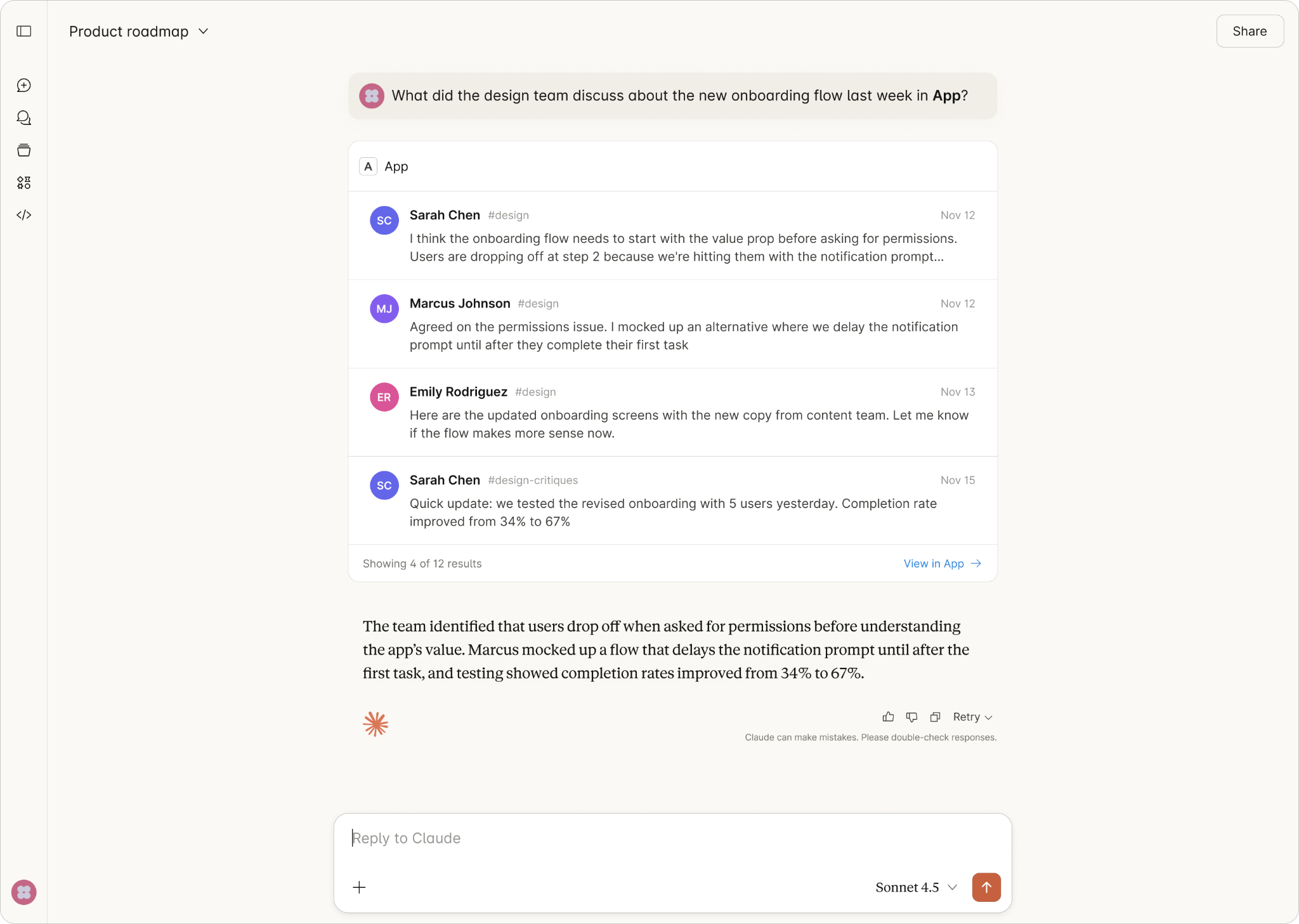 Inline card example showing a compact component