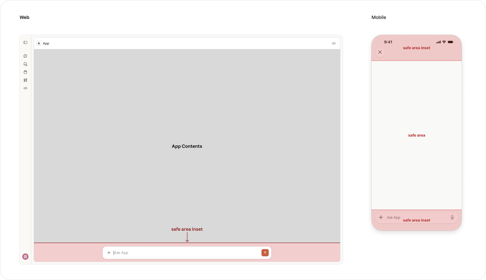 Safe area insets in full screen mode on web and mobile