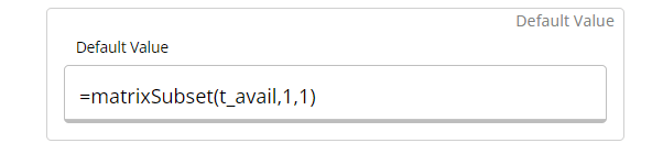 Default Value Setup