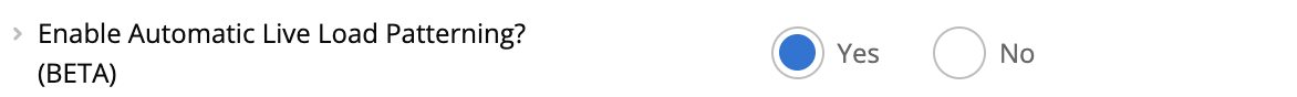 Enable Live Load Patterning Toggle Toggle to enable automatic live load patterning