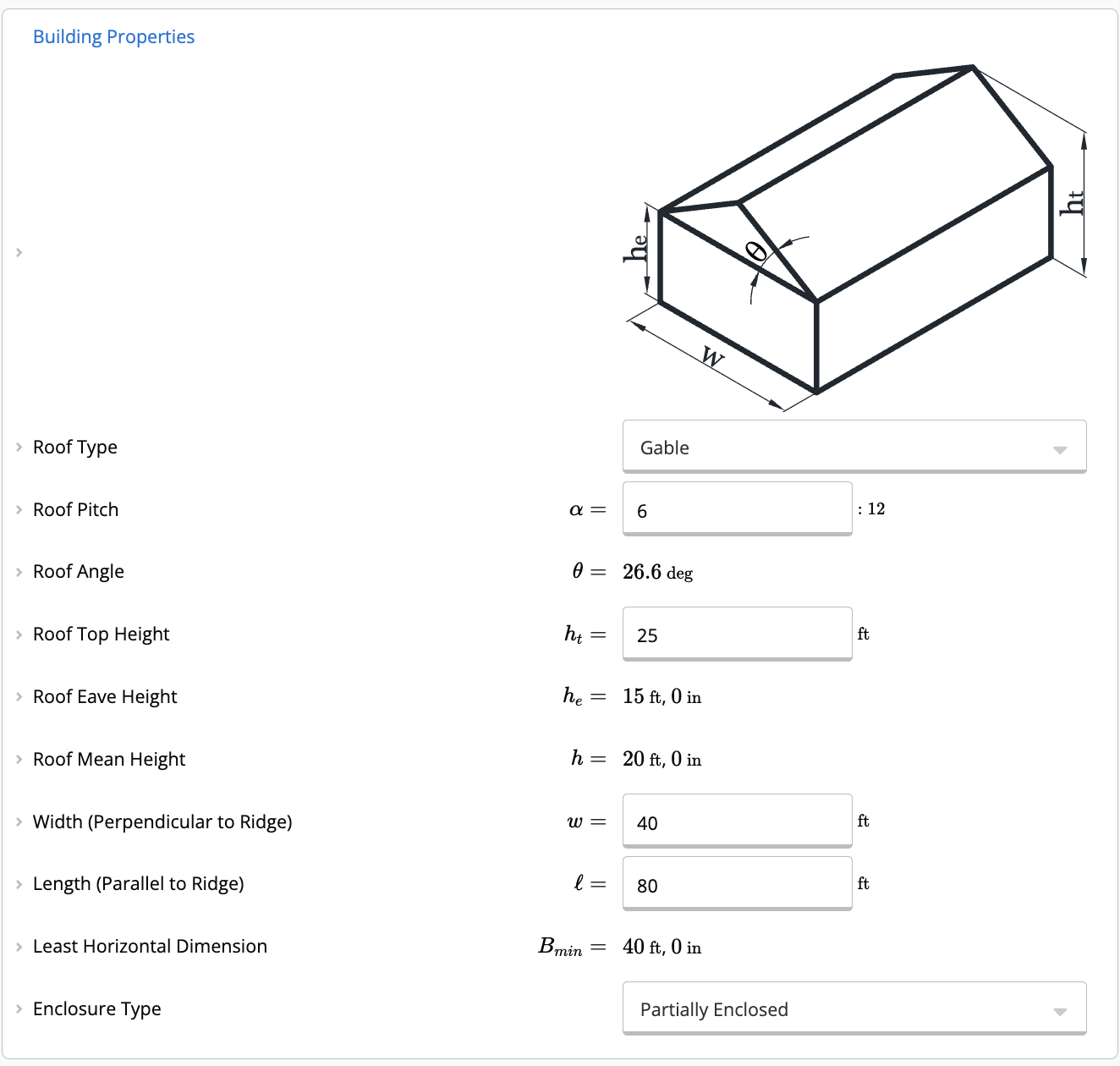 Wind Loads Building Properties