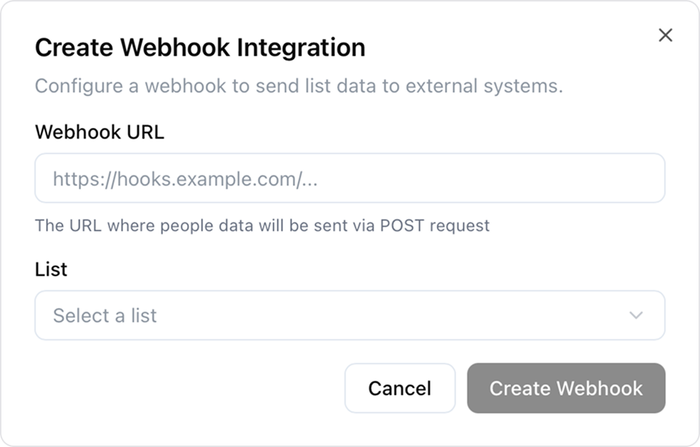 Create Webhook