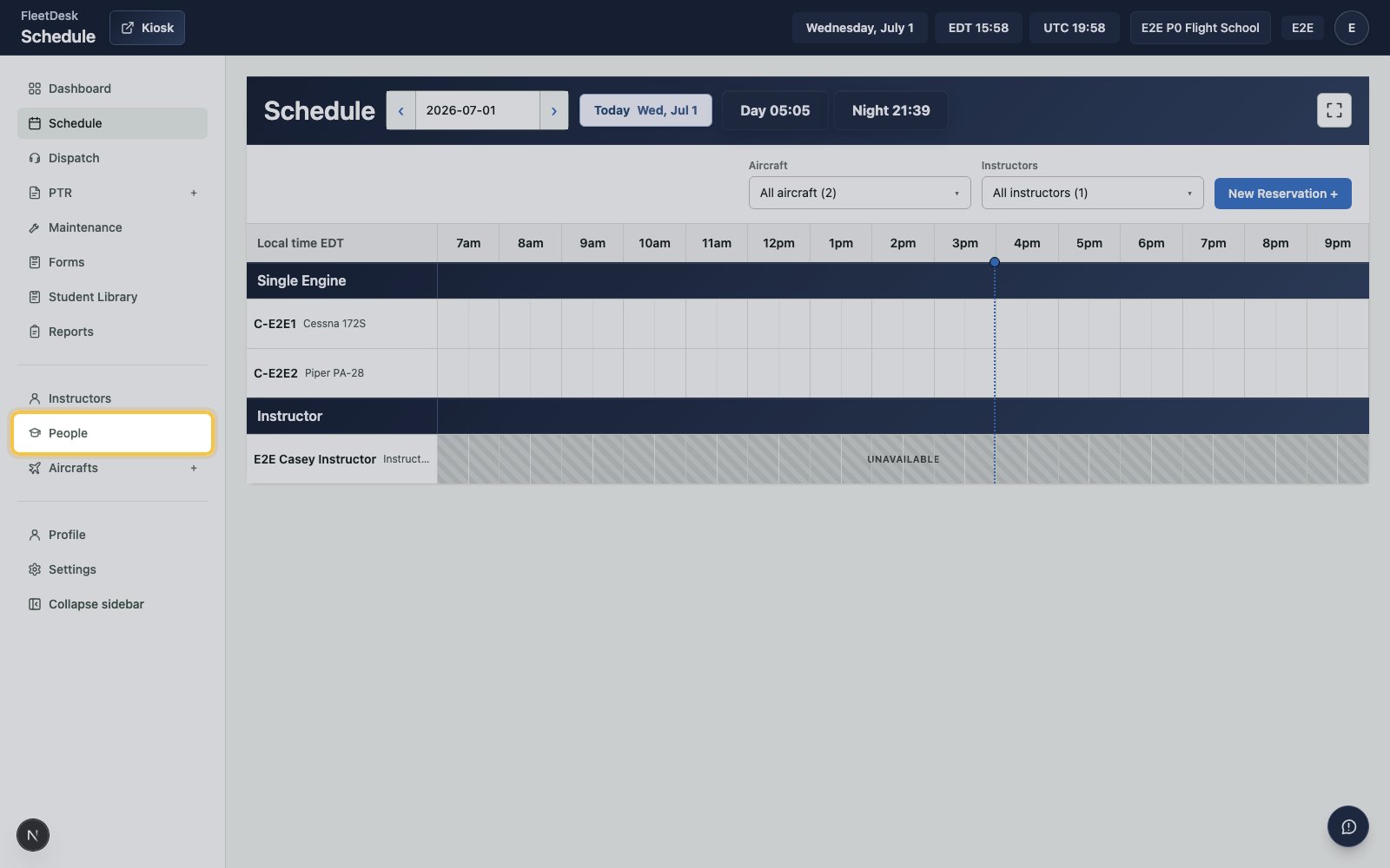 People page with the People sidebar item highlighted