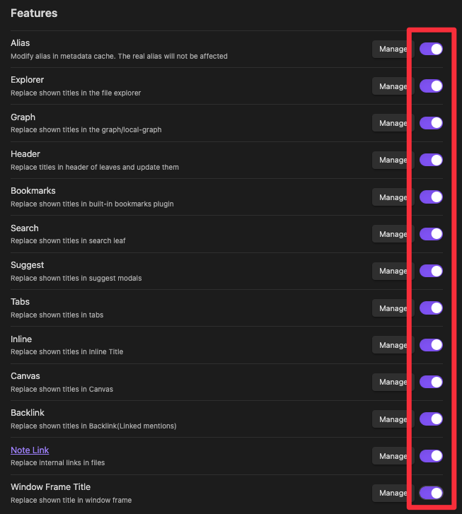 Front Matter Title Plugin Settings