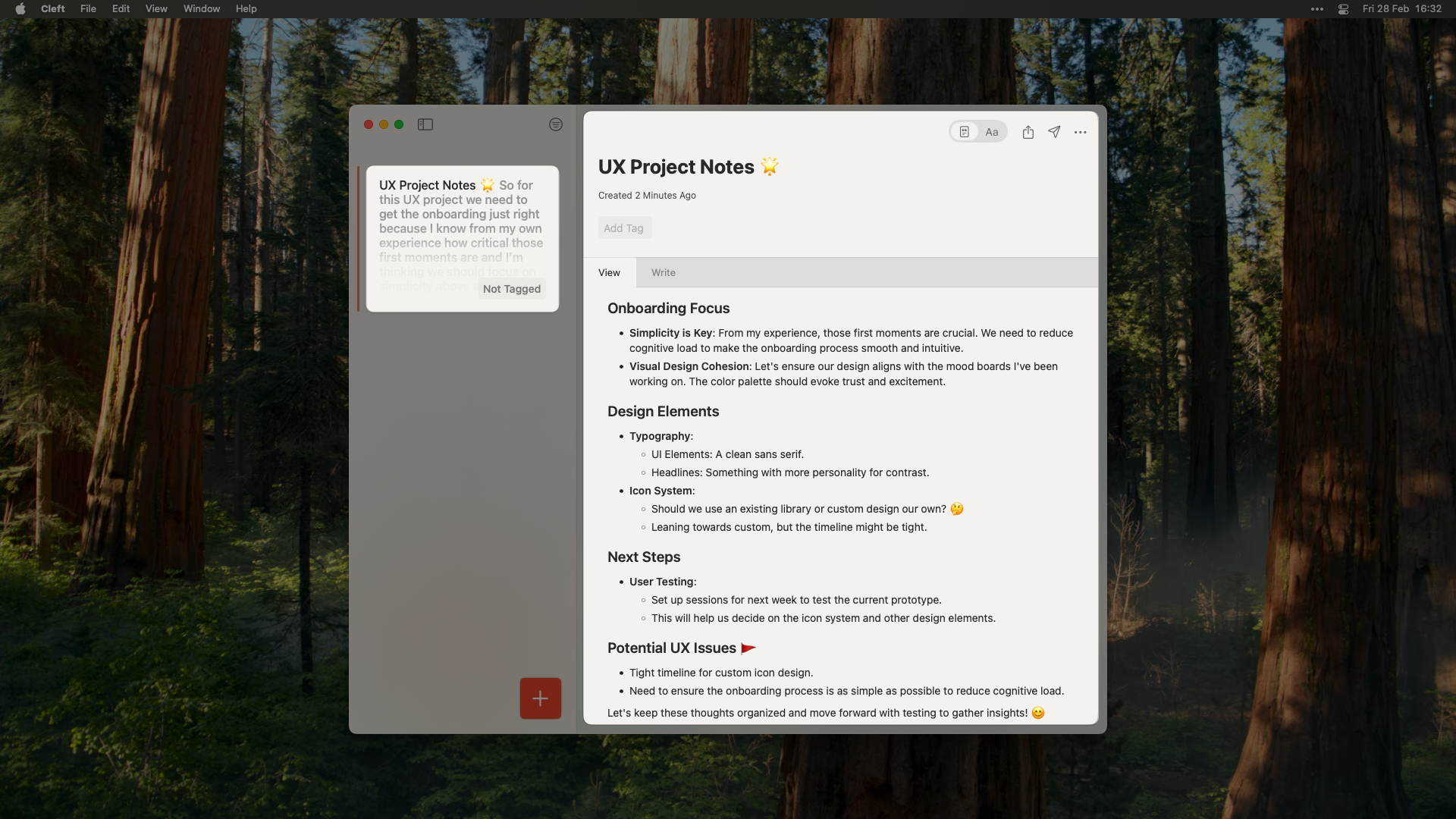 Cleft on macOS - Main Interface