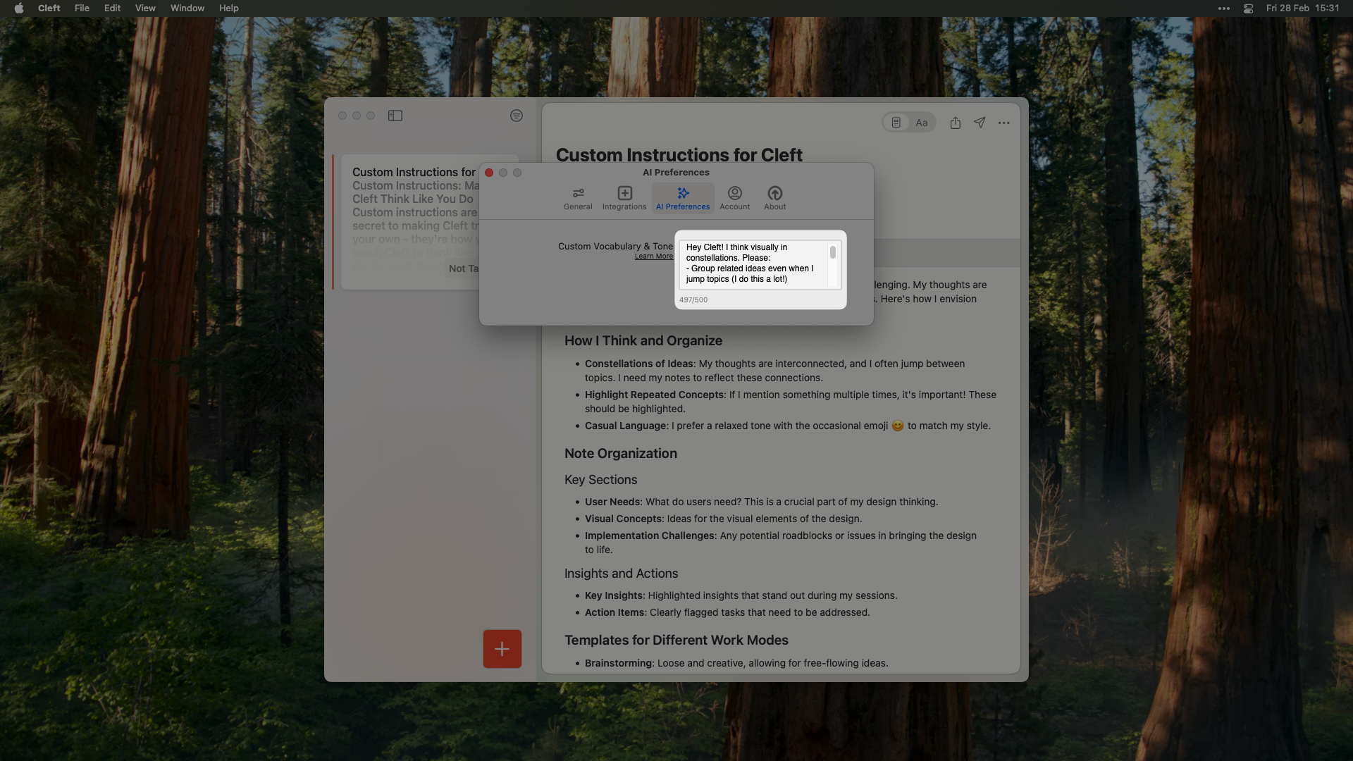 Custom Instructions Filled Example