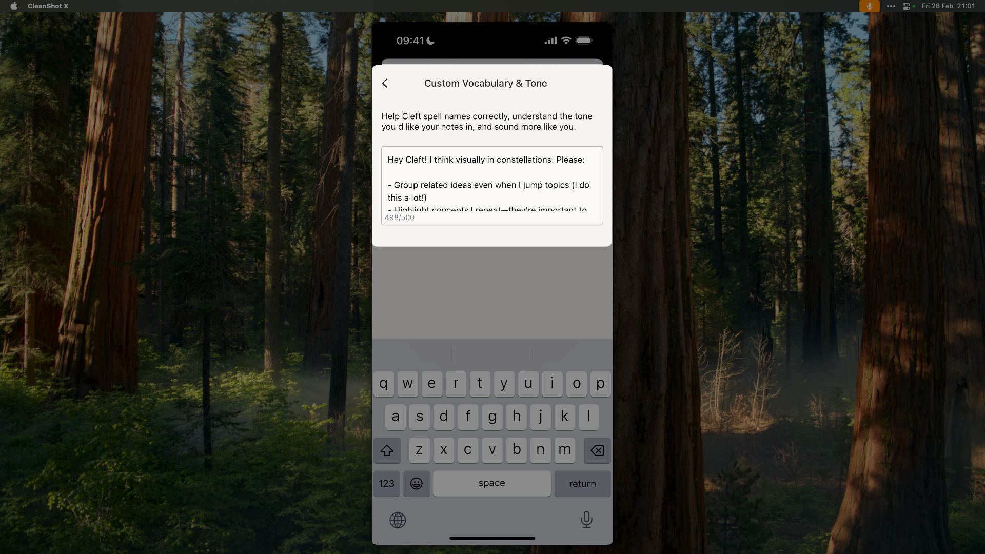 Custom Instructions Filled Example for iOS